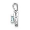 thumbnail image 2 of 14K White Gold Charm Pendant (03) March Aquamarine Oval Blue Diamond Round 17 mm 10, 2 of 3