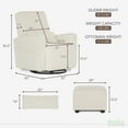 thumbnail image 6 of Evolur Holland Upholstered Swivel Glider | Rocker I Included Lumbar Pillow I Modern Design, Thunder, 6 of 13
