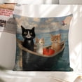 thumbnail image 6 of cats boat illustrationlinen throw pillowcase decoration pillowcase gifting preferred 24x24 inch cushion cover 4 sets sofa pillowcase sofa bedroom living room car, 6 of 8