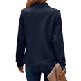 thumbnail image 5 of Frontwalk Women Pullover Zip Up Sweatshirts Long Sleeve Sweatshirt Ladies Loose Fit Tops Stand Collar Navy Blue L, 5 of 6