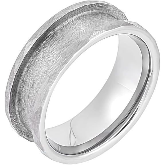 1Pc Tungsten Steel Blank Core Ring 18.8mm Inner Grooved Finger Rings Round Blank Ring for Resin Inlay Ring Handmade DIY