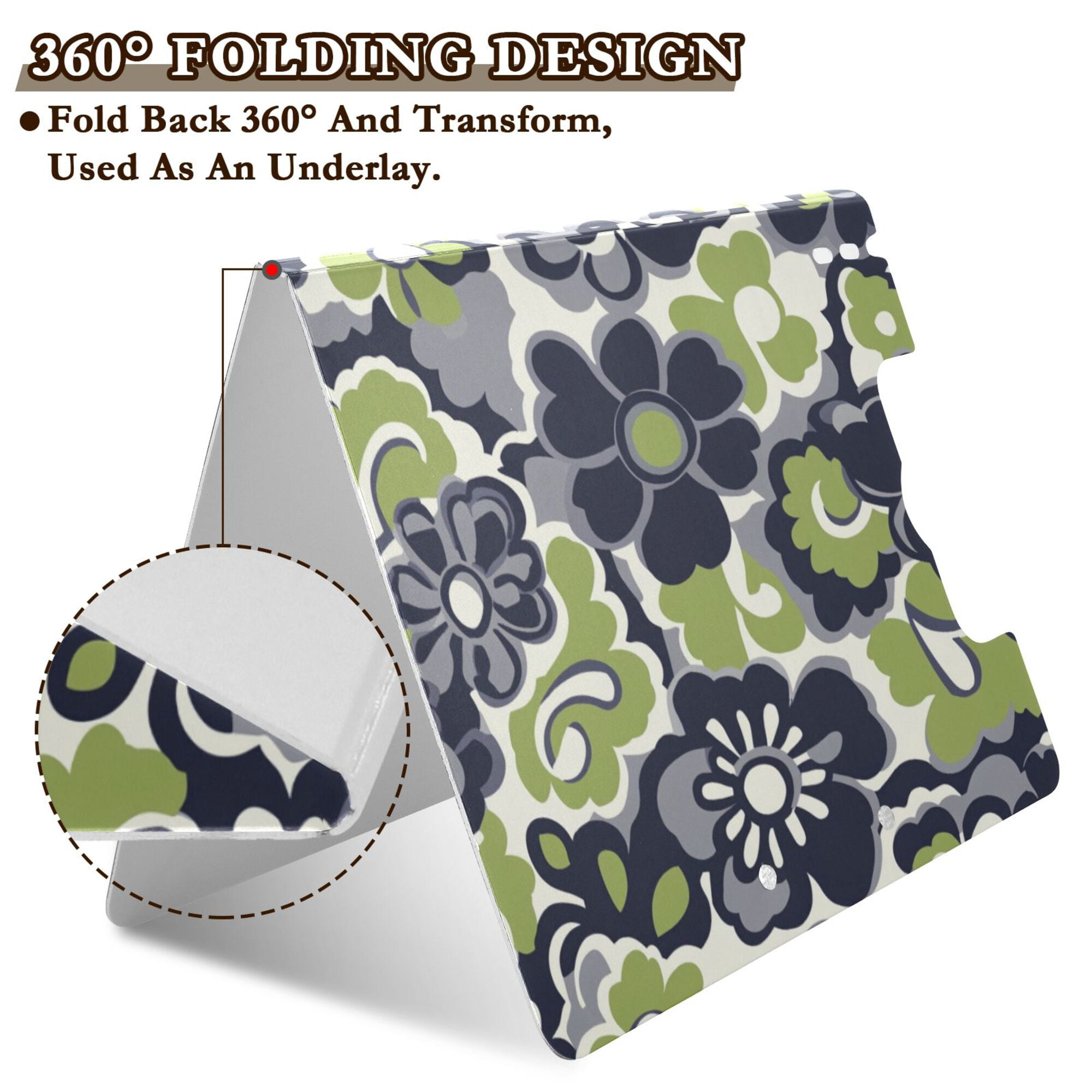 FORMRS A4 Clipboard Folder with Pen Holder Horizontal Foldable School Office Binder, Retro Floral Pattern