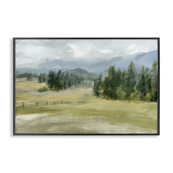 Stupell Industries Vast Valley Retreat Landscape Landscape & Nature Painting Black Framed Art Print Wall Art, 18 x 12