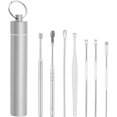 thumbnail image 1 of 7pcs/Set Ear Wax Pickers Cleaner Stainless Steel Earpick Wax Remover Curette Ear Pick Cleaner Ear Cleaner Spoon, 1 of 8