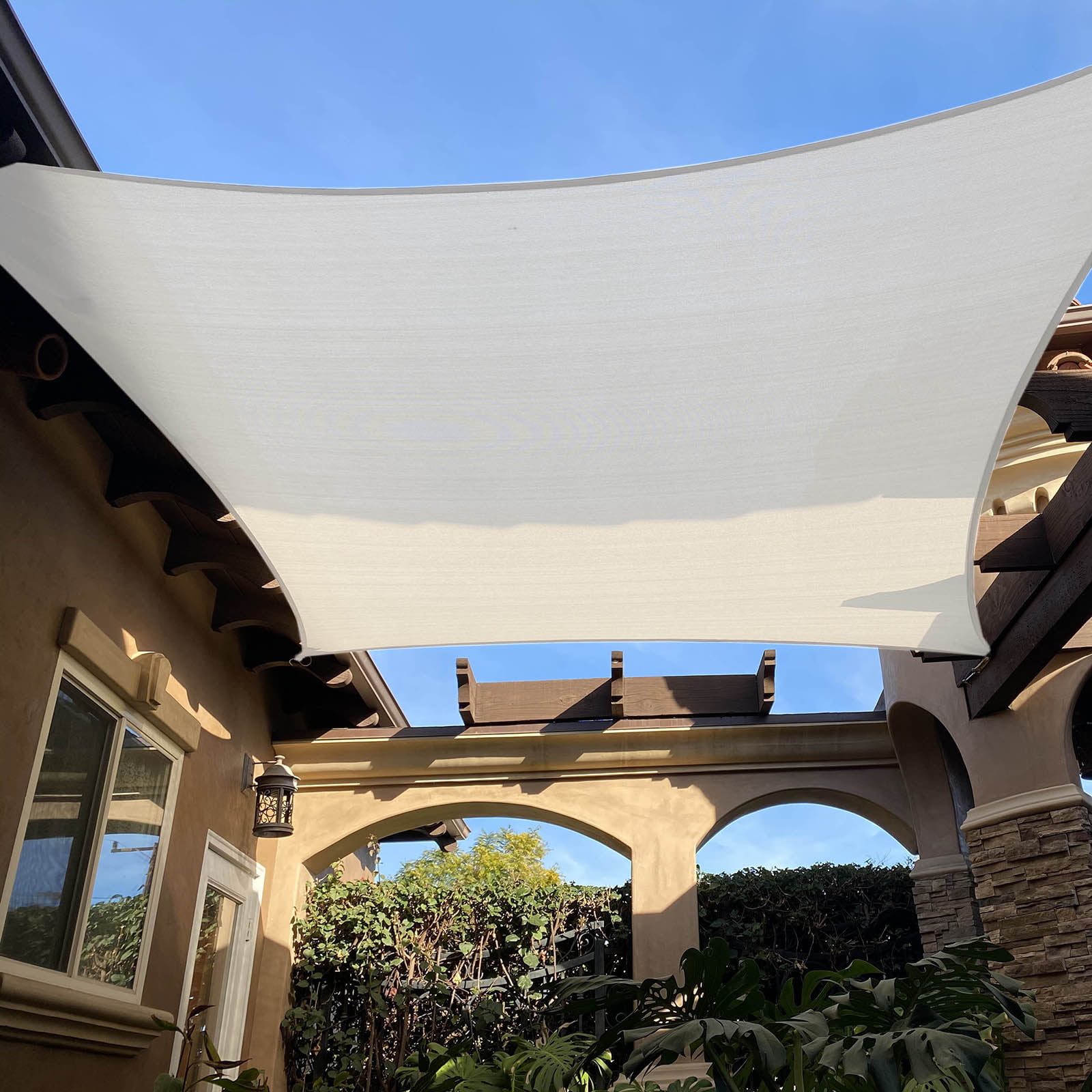 BELENOSDAN Sun Shade Sail for Patios Rectangle 185GSM Shade Sail Canopy Awning Canopy Block 95% of UV Radiation Fabric for Backyard Lawn Garden Heavy Duty Custom Size 12'x12',Grey