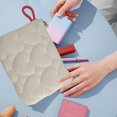 thumbnail image 6 of Beautynvta Makeup Bag for Woolen Quilted Coin Purse Mini Lightweight Portable Cosmetic Storage Bag for Shopping, Commuting, and Travel, White, 6 of 8