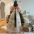 thumbnail image 3 of 20" x 78" Christmas Tree Topper Bow Large Fluffy Tulle Christmas Bow for Car Giant Wreath Wall Decor with Long Streamers for Xmas Home Wedding Car Holiday Decor Supplies, 3 of 5