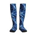 thumbnail image 2 of Socks Calf Pressure Socks Breathable Moisture Absorbent 11.8in×7.9in Full Print Designed For Hiking Walking Sports Royalblue Marble_1 2 Black-2, 2 of 8