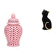 thumbnail image 1 of Tarro de cerámica para jengibre,Jarrón de cerámica con jengibre y arreglo floral,Jarrón decorativo de porcelana con tapa,Figura de escritorio,Estatua de gato,linda, 1 of 8