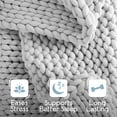 thumbnail image 5 of Vellux 13lb King Weighted Throw | Chunky Knit Soft Breathable Blanket | Grey, 5 of 7