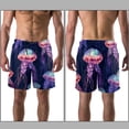 thumbnail image 3 of luoweisi Men's Beach Shorts Quick Dry Swim Trunks with Mesh Lining Colorful Jellyfish XL, 3 of 5