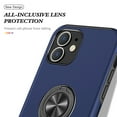thumbnail image 4 of Phone Case for iPhone 12 Mini, [ Military Grade ] Drop Tested Protection Case with Magnetic Car Mount 360°Rotatable Ring Holder, 2-Layer Rugged Hybrid Hard PC Soft Rubber Cover, Blue, 4 of 7