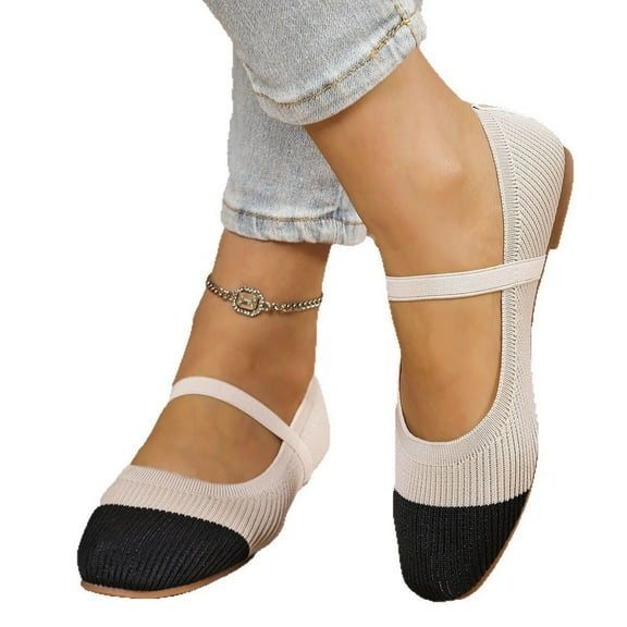 THDHVS Women's Sandals,Flat Sandals for Women,Women's Fashion Casual Summer New Breathable Shallow Mouth Flat Shoes Beige 7.5