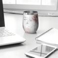 thumbnail image 3 of 12oz Stemless Wine Tumblers Pioneer Flower Floral Print Pattern Vacuum Insulated Stainless Steel Travel Tumbler Cups Mug with Lid and Straw for Champaign,Cocktail,Beer with Cleaning Brush, 3 of 5