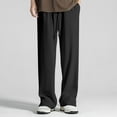 thumbnail image 5 of JXMVOJ Men's Pants Elastic Waist Drawstring Casual Trouser Lightweight Straight-Legs Loose Beach Yoga Pants Solid Color Pocket Workwear Pantscasual Straight Leg Pants, 5 of 5