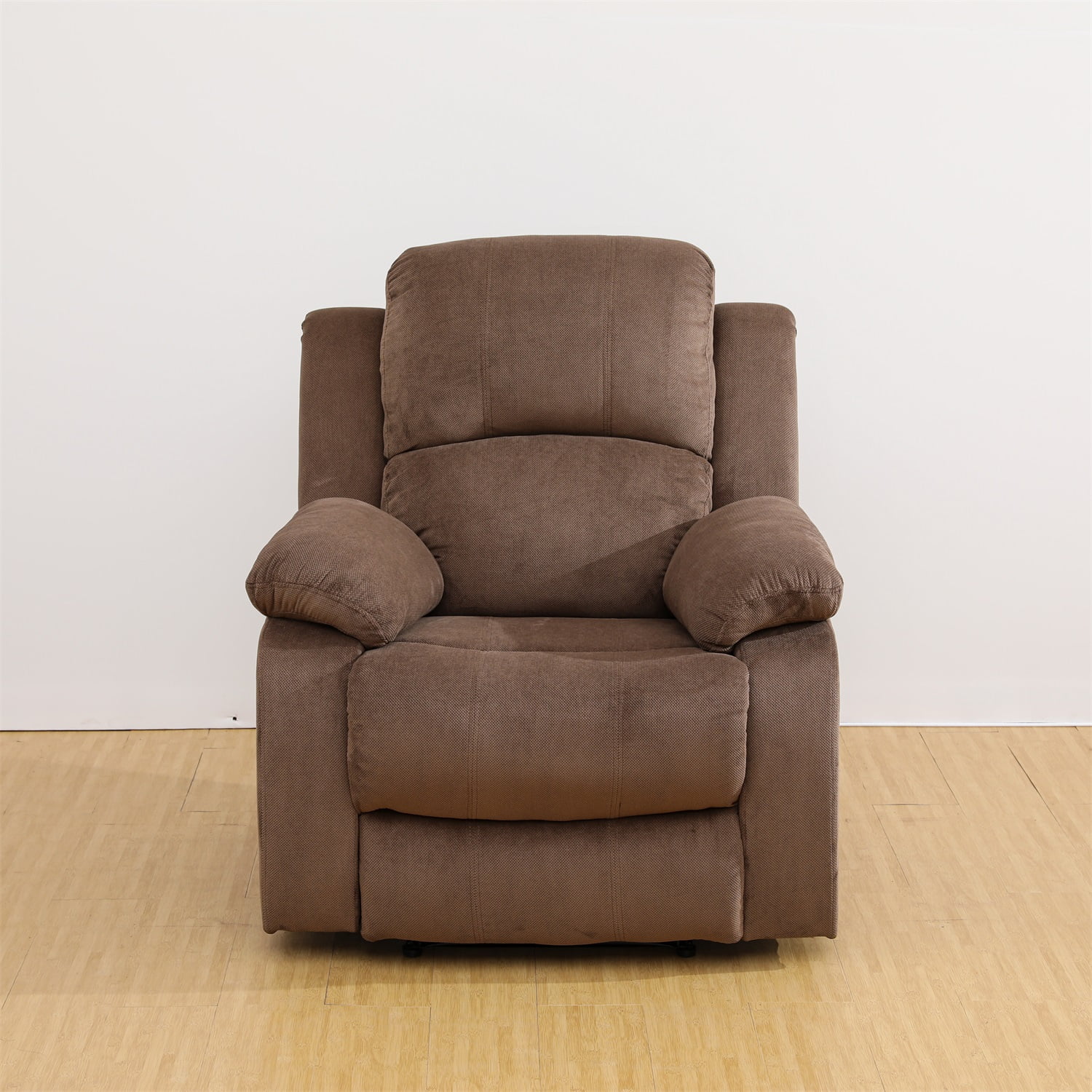 Hommoo Corduroy Recliner Chair, Living Room Chair Recliner Single Sofa with Overstuffed Arm and Back, Theater Lounge Seat for Home, Brown