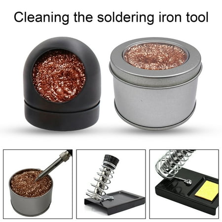 

XWQ 1 Set Soldering Iron Tip Cleaner Stable Placement Copper Wire No Water Required Soldering Accessories Kit for Welding
