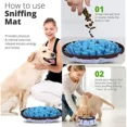 thumbnail image 5 of Dogs Snuffle Mat Pet Leak Food Anti Choking Mat Cat Dog Training Blanket Nose Work Toy Pet Slowing Feeding Intelligence Mat (Blue), 5 of 6