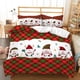 thumbnail image 2 of Juego de cama de tres piezas con impresión digital 3D a cuadros navideños, funda de edredón de uso confiable, 2 of 6