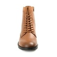 thumbnail image 6 of Journee Signature Womens Genuine Leather Natara Round Toe Stacked Combat Booties, 6 of 8