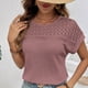thumbnail image 4 of Fiudx Camisas de Mujer Top de Cuello Redondo Ahuecado con Hombros a Mangas y Estampado Floral Informal para Mujer a La Moda, 4 of 7