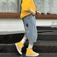 thumbnail image 2 of oqasdz Boys Shorts Child Kids Elastic Waist Wide Leg Casual Loose Jeans with Pockets Streetwear Denim Shorts Size 3 Y-4 Y, 2 of 4