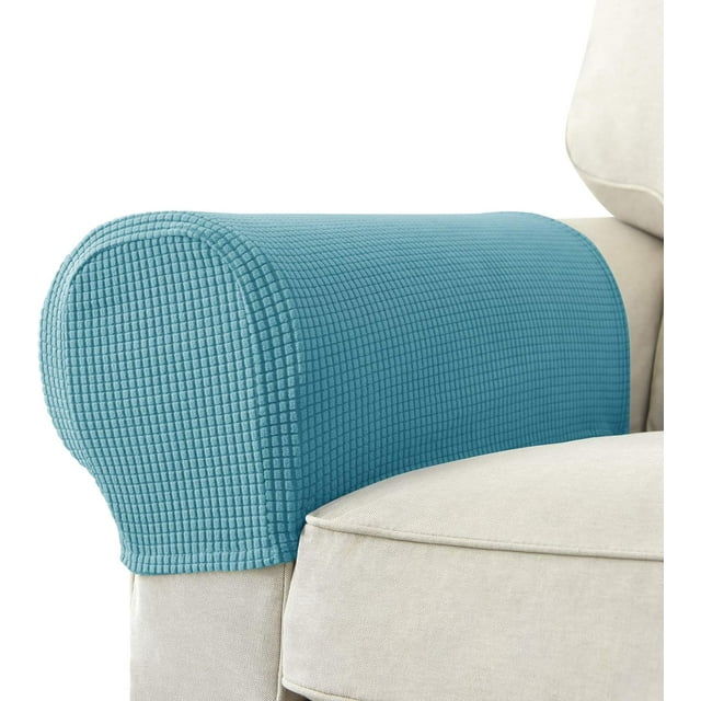 Hweilai Set of 2 Stretch Sofa Armrest Covers Non-Slip Furniture Protector Armrest Covers for Recliner Sofa