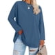 thumbnail image 1 of Fiudx Ofertas Flash Del Día Camiseta Básica de Verano de Color Sólido de Manga Larga con Cuello En V de Gran Tamaño para Mujer, 1 of 5