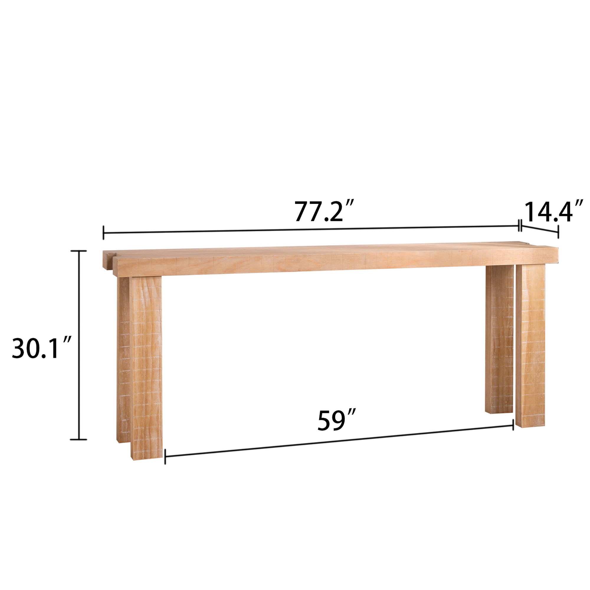 MDQMD 77.2'' Wood Console Table for Entrywya,Minimalist Sofa Table with Natural Wood Finish for Living Room,Hallwa