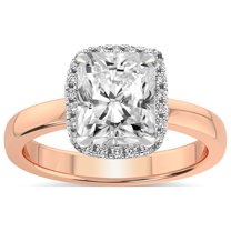 4 Carat IGI Certified Radiant Shape Lab Grown Diamond Engagement Ring | 14K Rose Gold |Anna Hidden Accents Halo Diamond Ring | FG-VS1-VS2 Quality Friendly Diamonds