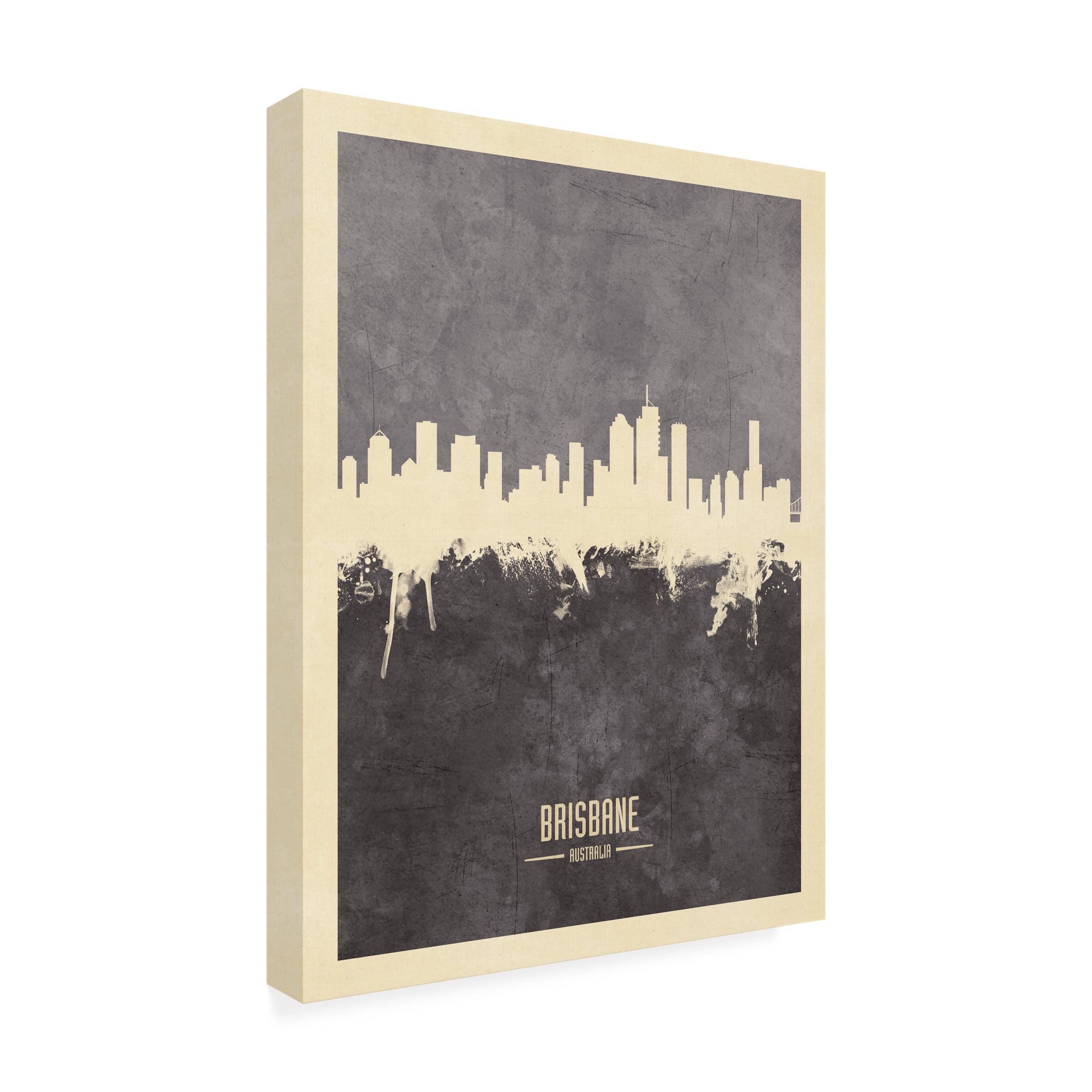 Michael Tompsett 'Brisbane Australia Skyline Gray' Canvas Art