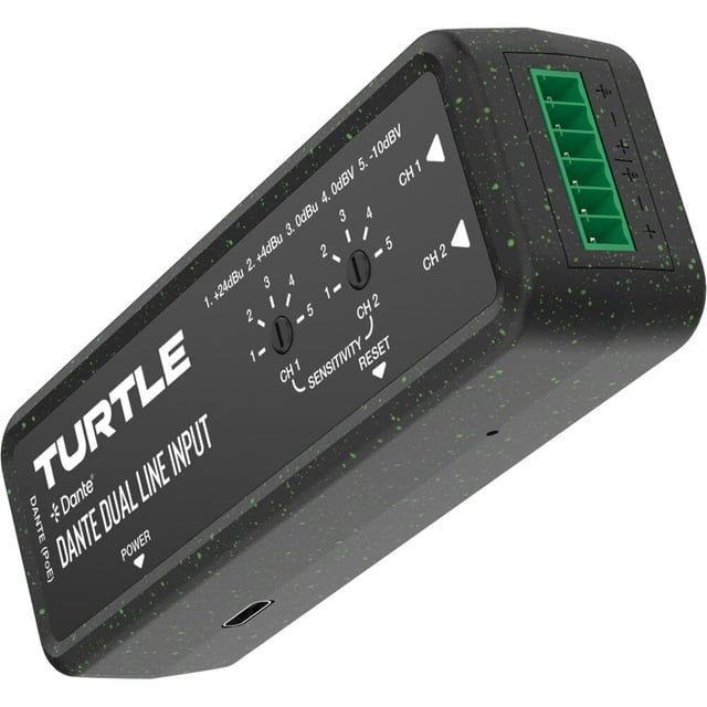 Adaptador de audio analógico de doble canal Turtle AV a Dante