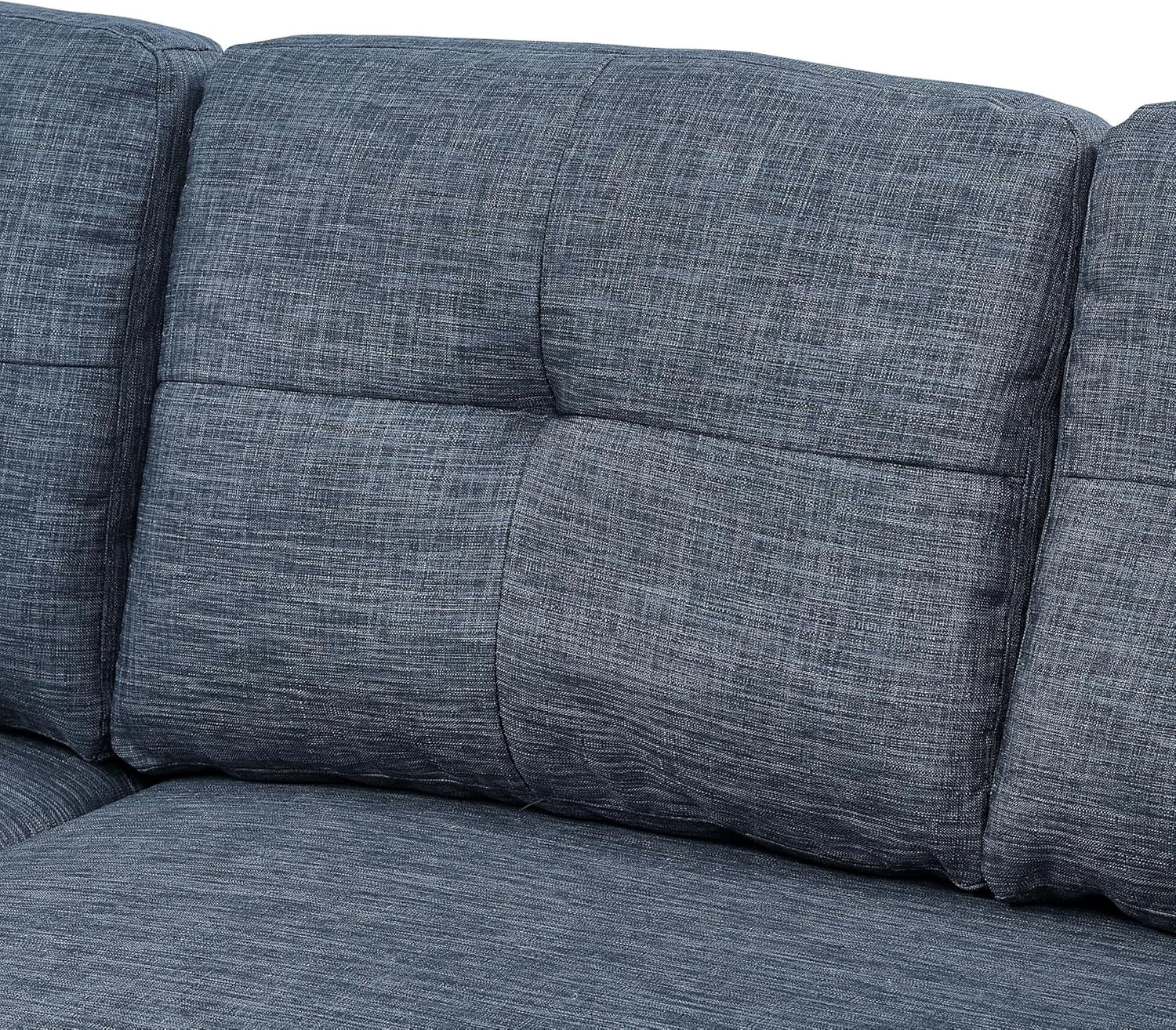 Convertible Sleeper Sofa Bed, 76.5" L Shaped Sectional Couch Pull Out Bed Reversible Storage Chaise Compact Linen Sofa Small Space Apartment Living Room,Dark Blue