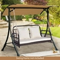 thumbnail image 5 of Costway Patio Swing Chair 2-Person Hanging Seat Outdoor Wicker Loveseat Cushioned Porch, 5 of 10