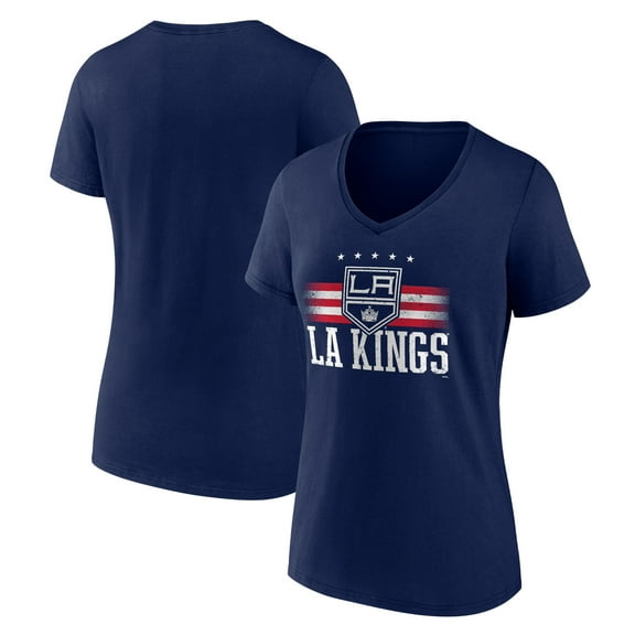 Women's Navy Los Angeles Kings Americana Team V-Neck T-Shirt