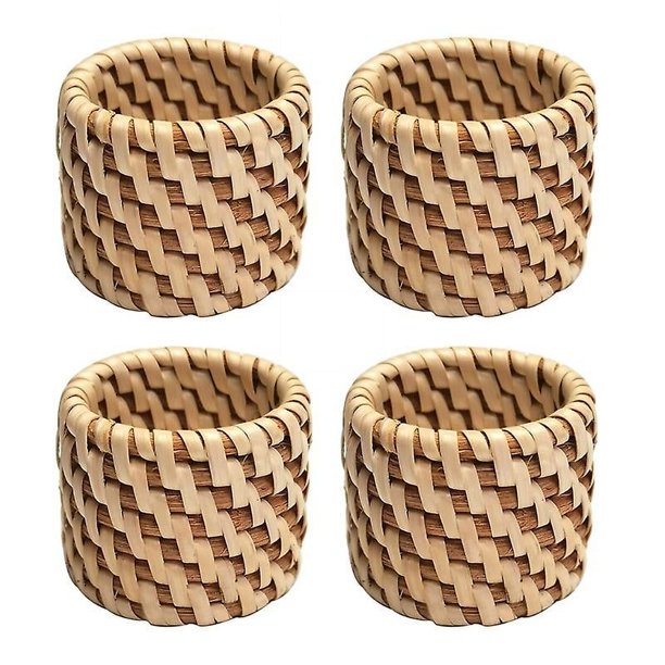 Anillo para servilleta hecho a mano, servilletero rústico Natural, hebillas trenzadas para servilleta