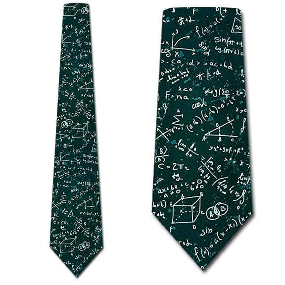 Math Ties Mens Math Equation Necktie Education Tie by Three Rooker