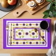 thumbnail image 2 of Mediterranean Style Lemon Floral Placemats Set of 2, Purple Border Countryside Non-Slip Place Mats Washable Table Mats for Kitchen Dining Table Decorations Indoor/Outdoor, 2 of 9