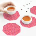 thumbnail image 7 of Gaeub Colorful Sprinkles Donuts Print 6 Pcs Leather Coasters for Drinks ,Drink Coasters Sets,Drink Table Cup Coasters for Living Room Kitchen Coffee Decor,Octagon, 7 of 7