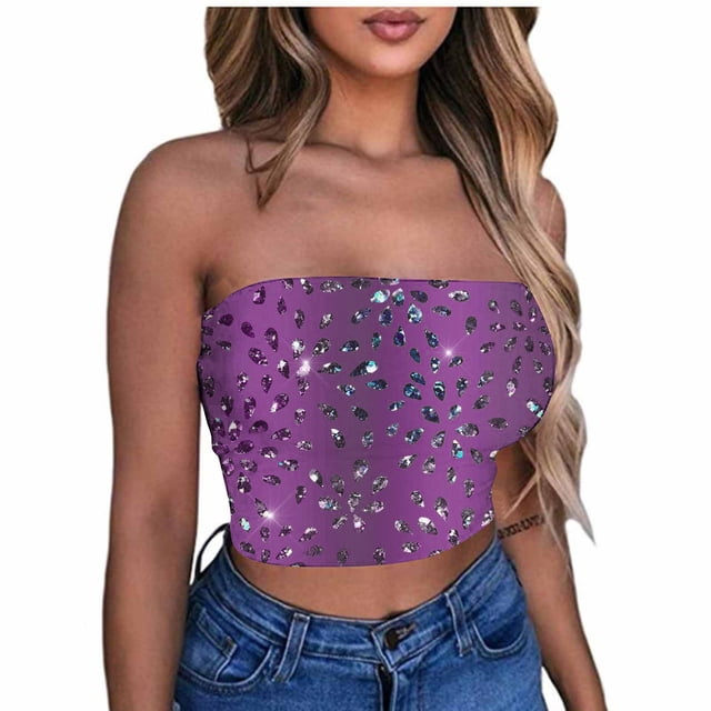 Birdeem Tube Tops Womens Printed Strapless Yoga Exercise Chest Wrap Pullover