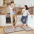 thumbnail image 6 of 2-Piece Kitchen Rugs Set Non-Slip Mats Carpet Floor for Kitchen, Bathroom (19.7"x27.6" & 19.7"x47.2") Candy Cane and Gold Stars, 6 of 7