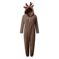 thumbnail image 3 of Shadoumai Toddler Kids Animal Onesie Christmas Hooded Zip One Piece Jumpsuit Christmas Reindeer Onesie For Kids Girls Jumpsuits Deer Animal One Piece Hooded Onesie Holiday Jumpsuit, 3 of 6