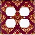 thumbnail image 3 of Metal Light Switch Plate Cover Elegant Burgundy Diamond Rose Gate Damask DAM077, 3 of 13