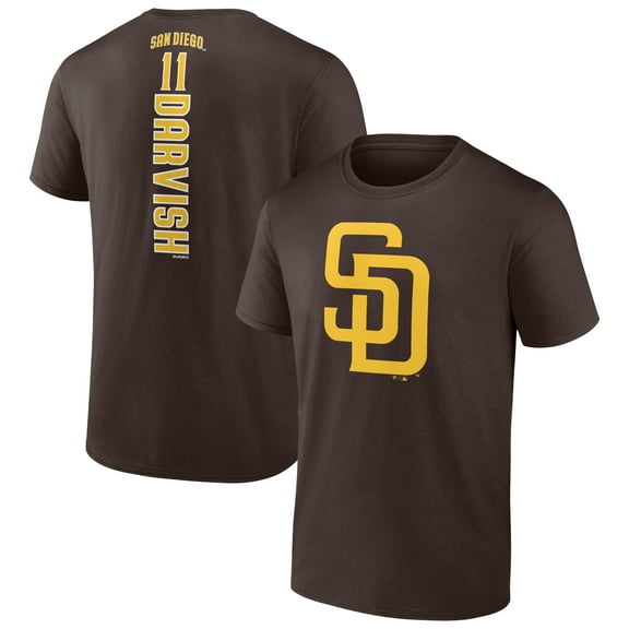 Men's Yu Darvish Brown San Diego Padres Playmaker Name & Number T-Shirt
