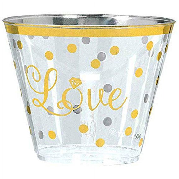 Amscan "Love" Plastic Premium Tumblers , 9 oz.