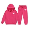 thumbnail image 2 of lnmuld 2 Piece School Outfits for Girls,Girls Winter Hoodie and Joggers Set Stylish Print Comfy Casual Outfit for Toddler to Teen Soft Warm Kids Clothes Size:2-3 Years, 2 of 3
