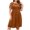 Coffee trendy dress for Women, variant on HAPIMO Women's Plus Size Mini Loose Dress Stripe Print Retro Boho Sale Short Sleeve Empire Waist Elegant Holiday Summer Beach V Neck Sundress for Girls Army Green L