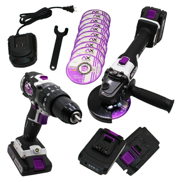 Taladro Atornillador + Miniesmeriladora A Bateria Axtech Kit