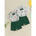 thumbnail image 3 of vera natura Baby Kids Boys Shorts Set, Short Sleeve Animal Print Bow Tie Shirt with Shorts Toddler Set Summer Outfit, 3 of 9