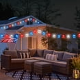 thumbnail image 5 of Twfbrm 4th of July Star String Lights, 21.3 Ft 30 LED Red White and Blue Star Shaped Hanging Lights, Solar Powered Waterproof Decorative Fairy Light Patriotic Decorations for Garden Porch Patio, 5 of 9
